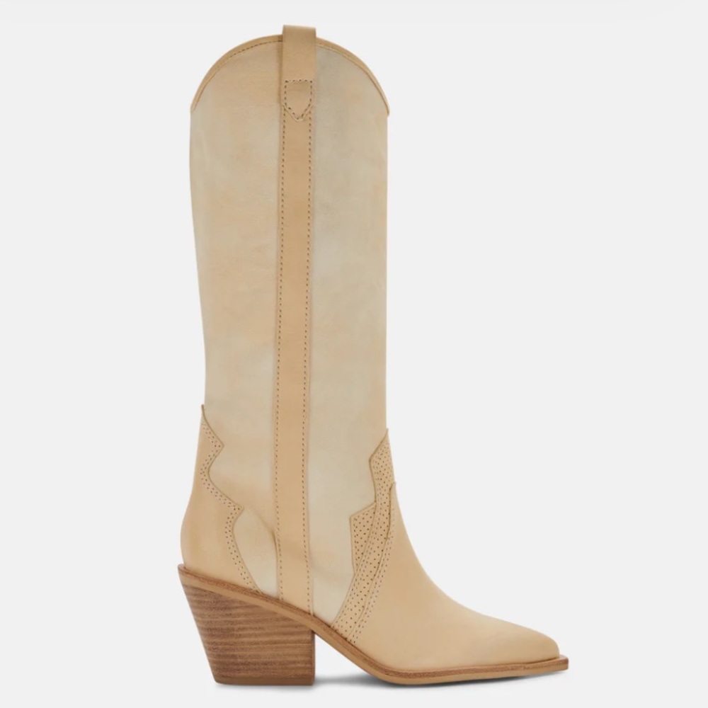 Dolce Vita vanilla cowboy boots tall